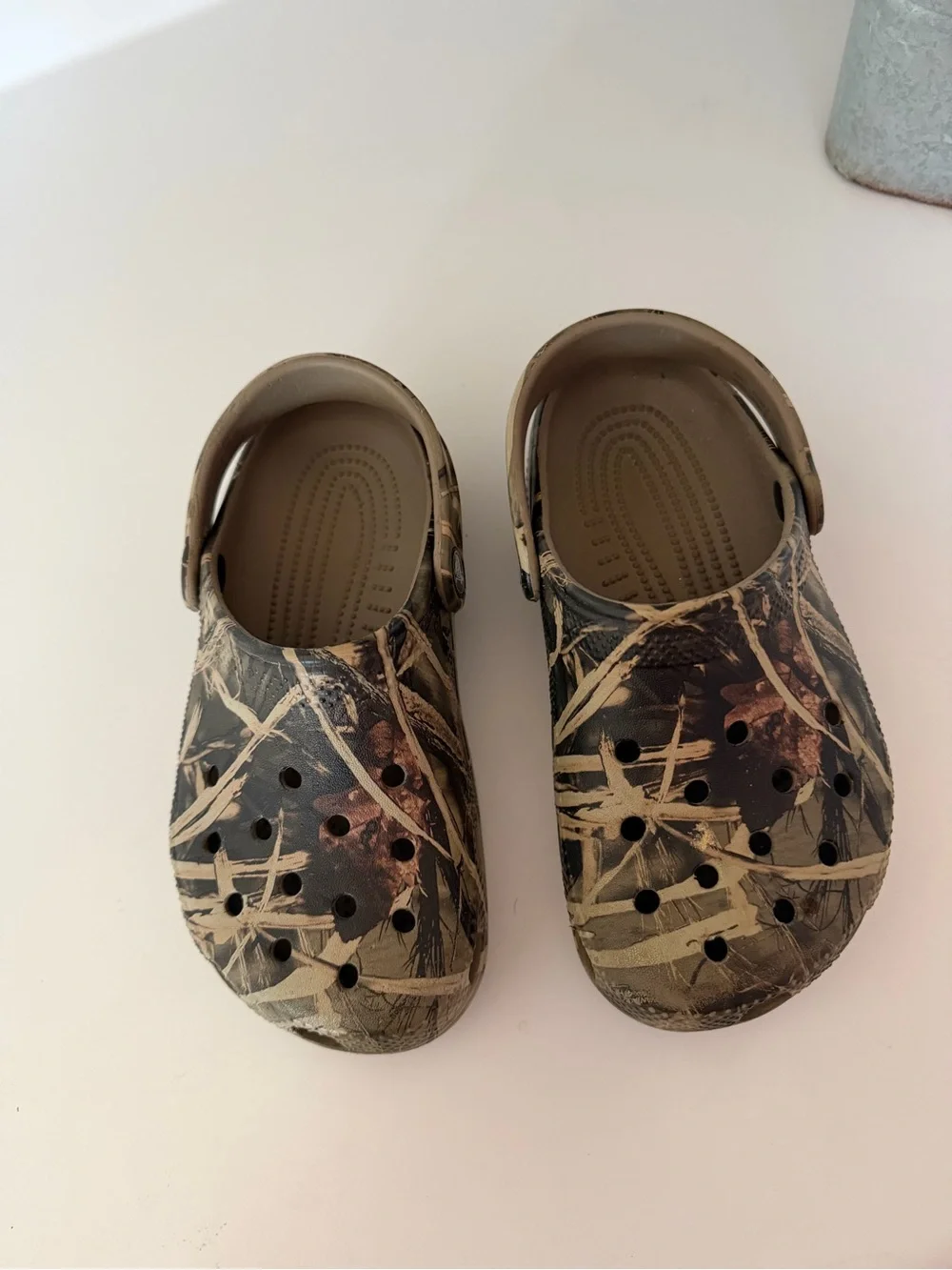 Crocs Kids Camouflage Slip-On Clog - Tan/Black